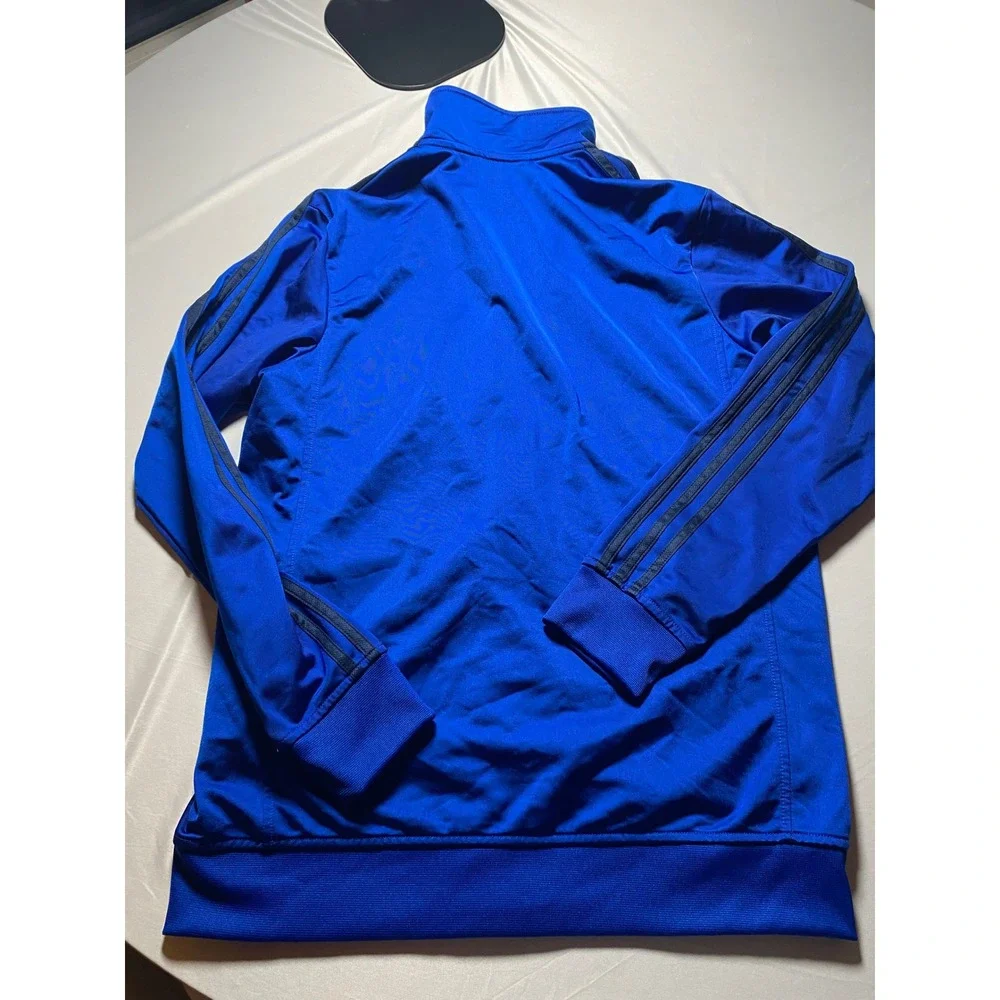 Adidas Mens Blue Three Stripe Full Zip Track Jacket S90419 Size Medium